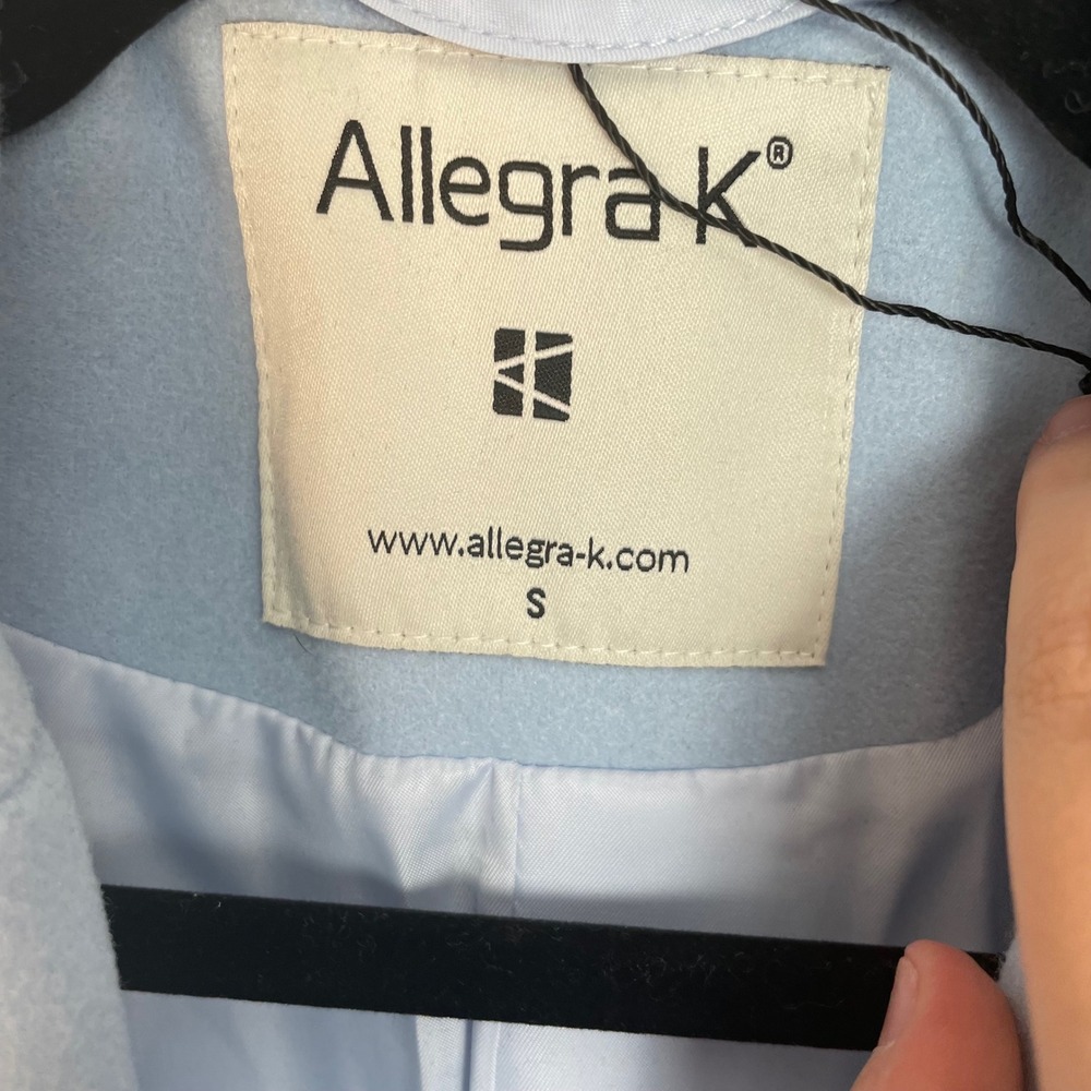 Allegra K Women's Light Blue Lapel Long Sleeve Button Front Blazer Coat Size S - Picture 7 of 11